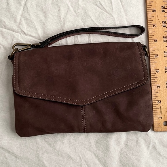 100% Toscana brown leather bag B321 wristlet or crossbody - Picture 7 of 10